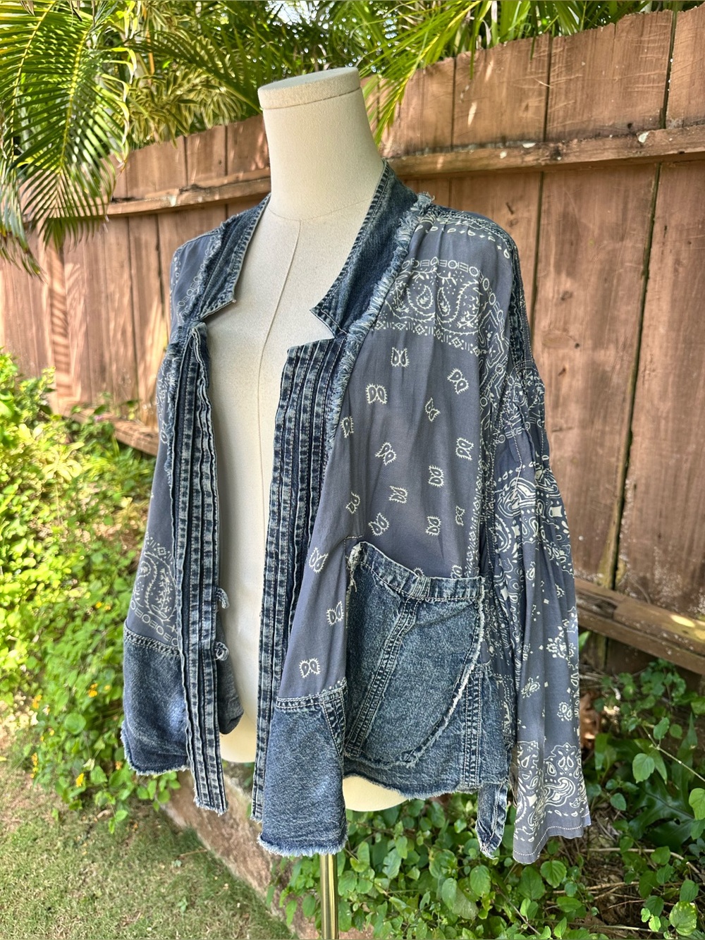 Free People Bandana Dreams Bed Jacket Size S - Picture 4 of 10